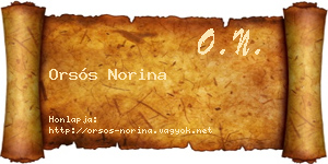 Orsós Norina névjegykártya